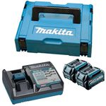 KIT 2 BATERIAS BL4025+CARREGADOR DC40RC 40V COM MALETA - MAKITA 