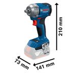 CHAVE DE IMPACTO BATERIA 18,0(GDS18V-350)SEM BATERIA / SEM CARREGADOR - BOSCH 