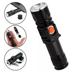 LANTERNA RECARREGAVEL MINI ALUMINIO LED COM ZOOM EC6092 - ECOODA 