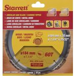SERRA CIRCULAR METAL DURO PARA MADEIRA 184X 60 7.1/4" CCS184-60AW - STARRETT