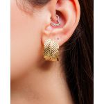 Brinco Argola Folha Dourado