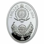 Moeda de Prata Niue 2023 - Egg With Watch Ag999 16,81 g