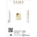 Card Individual Barra de Ouro 9999 - Pamp 1 gr 