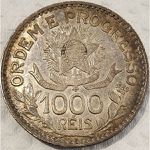 (4) Moeda de Prata 900 Brazil 1000 reis, 1913