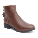 Bota Feminina em Couro Cano Curto Gola - Café