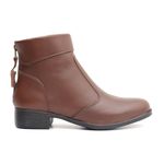 Bota Feminina em Couro Cano Curto Gola - Café
