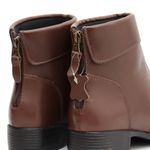 Bota Feminina em Couro Cano Curto Gola - Café