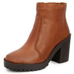 Bota Feminina em Couro Salto Médio - Caramelo