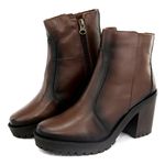 Bota Feminina em Couro Salto Médio - Fumex