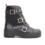 Bota Coturno Feminina Em Couro Legitimo Tiras com Tachas