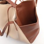 Bolsa Feminina Sacola Grande Antonela Caramelo e Marfim