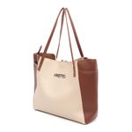 Bolsa Feminina Sacola Grande Antonela Caramelo e Marfim