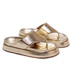 Sandália Fran Flatform de Dedo Dourada