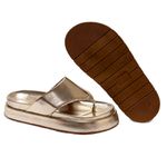 Sandália Fran Flatform de Dedo Dourada