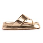 Sandália Fran Flatform de Dedo Dourada