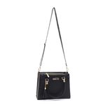 Bolsa Feminina Baú Média Croco Preta