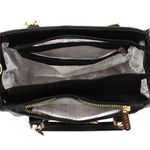 Bolsa Feminina Baú Média Croco Preta
