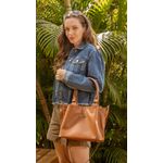 Bolsa Média Com Alça Mão e Transversal Gabi Caramelo