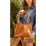 Bolsa Média Com Alça Mão e Transversal Gabi Caramelo