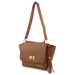 Bolsa Média Com Alça Mão e Transversal Livia Caramelo