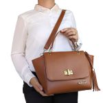 Bolsa Média Com Alça Mão e Transversal Livia Caramelo