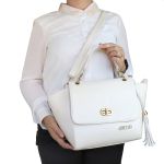 Bolsa Média Com Alça Mão e Transversal Livia Marfim