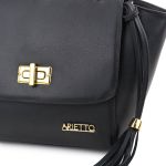 Bolsa Média Com Alça Mão e Transversal Livia Preta