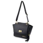 Bolsa Média Com Alça Mão e Transversal Livia Preta