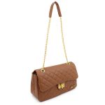 Bolsa Média Com Alça de Corrente Manu Caramelo