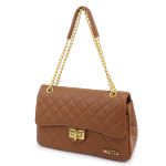 Bolsa Média Com Alça de Corrente Manu Caramelo