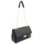 Bolsa Média Com Alça de Corrente Manu Preta