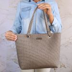 Bolsa Sacola de Praia Maresia Marrom com Bege