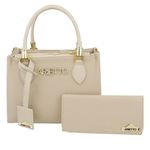 Kit Bolsa Baú Média e Carteira Lisa - Marfim
