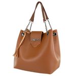 Bolsa Sacola Ana Lua Alça Corrente Caramelo