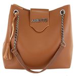 Bolsa Sacola Ana Lua Alça Corrente Caramelo