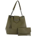 Bolsa Sacola Ana Lua Alça Corrente Verde Militar
