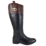 Bota Feminina em Couro Hipismo Montaria Cano Longo Preto