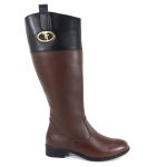 Bota Feminina em Couro Hipismo Montaria Cano Longo Marrom