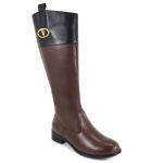 Bota Feminina em Couro Hipismo Montaria Cano Longo Marrom