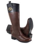 Bota Feminina em Couro Hipismo Montaria Cano Longo Marrom