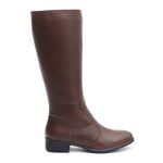 Bota Feminina Em Couro Montaria Cano Alto Lisa Marrom
