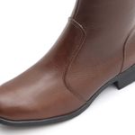 Bota Feminina Em Couro Montaria Cano Alto Lisa Marrom