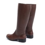 Bota Feminina Em Couro Montaria Cano Alto Lisa Marrom