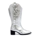 Bota Feminina Texana Western Cano Longo Prata