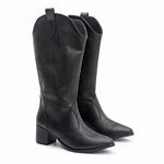 Bota Feminina Texana Western Cano Longo Preto