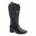 Bota Feminina Texana Western Cano Longo Preto
