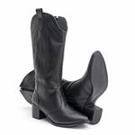 Bota Feminina Texana Western Cano Longo Preto