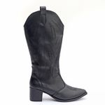 Bota Feminina Texana Western Cano Longo Preto