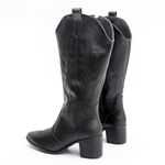 Bota Feminina Texana Western Cano Longo Preto