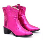 Bota Feminina Texana Western Cano Médio Rosa